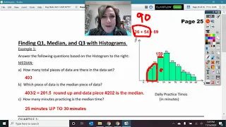 Finding Q1, Median, and Q3 with Histogram Notes VIDEO