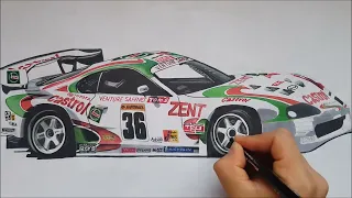 Tom's Castrol Supra - Time Lapse Drawing