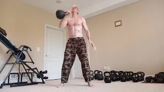 Kettlebell Clean & Press 32kg 70lbs @ Age 59