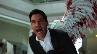 Lucifer S03E24 HD Ending Scene  Lucifer Fight Using his Wings