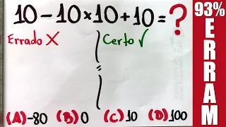 ⚠️ 10-10×10+10 O Desafio de Matemática que BUGOU A INTERNET 🤯 Resolvido por Rafael Procopio