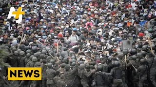 Massive Migrant Caravan Met With Batons And Stun Grenades