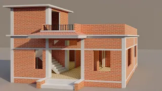 Small 3 Bedroom Village plan,गांव में शानदार घर का नक्शा,पिलर के साथ मकान का डिज़ाइन