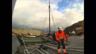 Dugnad på "Brødrene av Sand". Ved kai på Eide, Sand og Suldal.