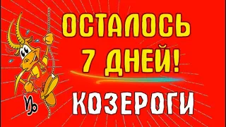 ♑ГОТОВЬТЕСЬ! КОЗЕРОГИ ОСТАЛОСЬ 7 ДНЕЙ! ЧТО СЛУЧИТСЯ И ПОЧЕМУ ЭТО ТАК ВАЖНО!