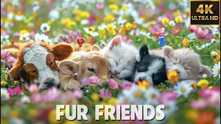 FUR FRIENDS 🐾 | CUTE ANIMALS in 4K(60FPS) | RELAX JAZZ Music and Sweetness World | #CutiePieces