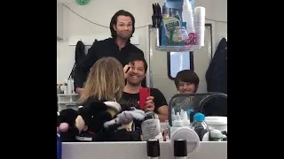 Jared Padalecki and Misha Collins on Set of Supernatural With West and Maison Part 1