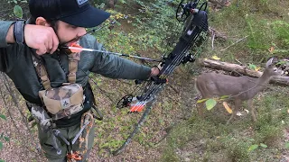 20 YARD HEART SHOT!! - Archery Hunting Whitetail Deer