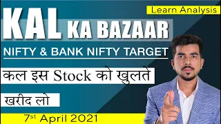 Best Intraday Trading Stocks for 7-April-2021 | Stock Analysis | Nifty Analysis | Share Market