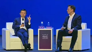 Billionaires Jack Ma and Elon Musk debate at World Artificial Intelligence Conference in Shanghai