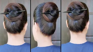 How to Make Beautiful Hair Bun With Hair Bun Stick || SELF HAIRSTYLE must try.