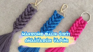 Makrome Anahtarlık Yapımı | Balık Sırtı Modeli Makrome Anahtarlık | Macrame Keychain