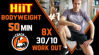 SPECIAL 8 X Tabata 30/10 Workout Bodyweight - by TABATAMANIA