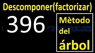 descomponer 396 , metodo del arbol . factores primos , descomposicion o factorizacion de un numero