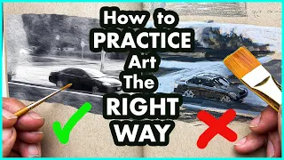 10 TIPS For How To PRACTICE Art The RIGHT Way | Gouache Plein Air Painting