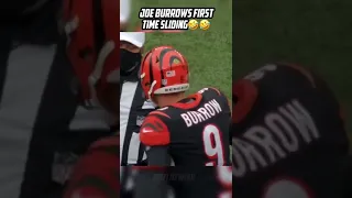 Joe Burrows First Time Sliding 🤣🤣 #nfl #shorts #bengals