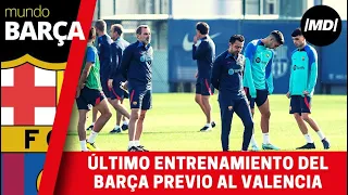 Último entrenamiento del Barça antes del partido contra el Valencia