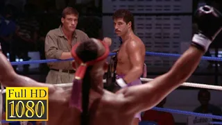 Tong Po breaks the American kickboxing champion in the movie KICKBOXER (1989)