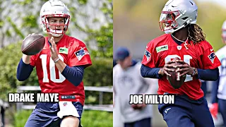 Drake Maye vs Joe Milton *FIRST LOOK* BATTLE @ New England Patriots FULL ROOKIE Minicamp Highlights