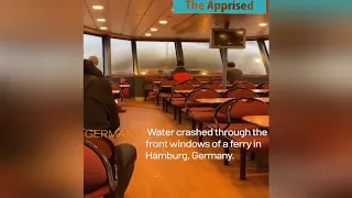 Terrifying moment - Water crashed through the front windows of a ferry in Hamburg, Germany. #shorts