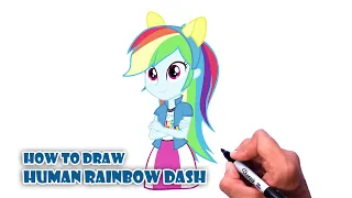 How to Draw a Human Rainbow Dash | My Little Pony Step by step