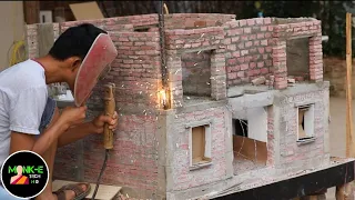 Amazing Small-Scale House | Building Dream Mini House model with bricks | Full steps as reality