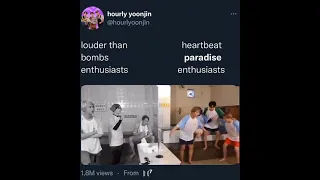 Stan Twitter: louder than bombs vs heartbeat + paradise enthusiasts (BTS)