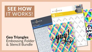 Card Making with Geo Triangles Embossing Folder & Stencil Bundle