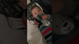 Baby Theo giving props, but only once cos twice is not cool