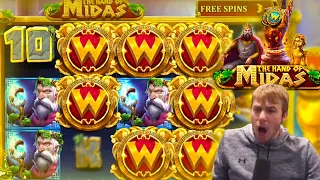 THE HAND OF MIDAS SLOT BONUSES WONT STOP PAYING!