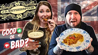 Foreigners try WETHERSPOONS for the FIRST TIME! 🇬🇧 - Worth it? (Breakfast + Lunch/Dinner)