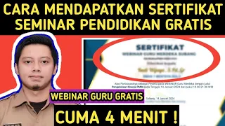 CARA MENDAPATKAN SERTIFIKAT SEMINAR PENDIDIKAN GRATIS DI WEBINAR UNTUK EKINERJA PMM DOWNLOAD GRATIS