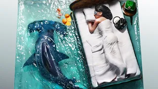 How To Make a Shark In The Bedroom Diorama / Polymer Clay / Epoxy resin