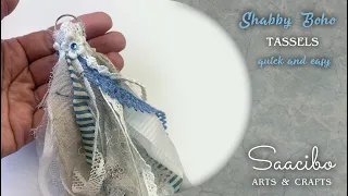 Quick and Easy Shabby Boho Tassels from Scraps on My Desk