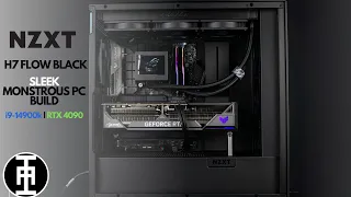 ALMOST BLACKOUT NZXT H7 Flow | All Black PC Build | i9-14900k & ASUS TUF RTX 4090/Z790-Plus Wifi