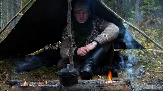 A Night by a Stacked Log Fire - Sheepskin and Wool Blanket - Flint and Steel - The Old North