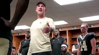 Dennis Allen in the Saints Locker Room Postgame after Preseason Win vs. Chiefs