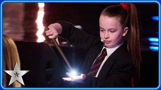 9-year-old MAGICIAN Ella Rose makes objects APPEAR out of THIN AIR! | Auditions | BGT 2024