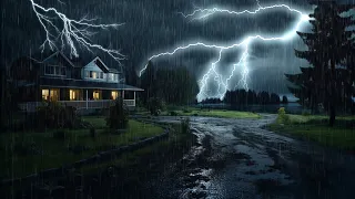 Thunderstorm Sounds with Rain, Lightning Strikes & Strong Thunder Rumble to Sleep, Study, Relax ASMR