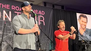 Jason Manns, Rob Benedict, and Billy Moran singing Hallelujah at jax SPN con SNS Nov 2023