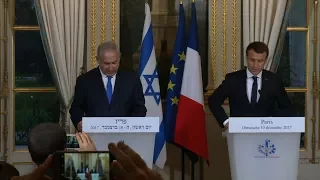 Netanyahu, Macron hold joint news briefing in Paris