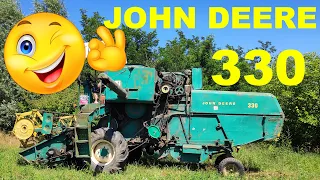 John Deere 330 Old Combine  After small repairs it Still Works