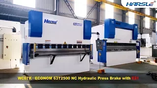 WC67K-ECONOM 63T2500 NC Hydraulic Press Brake machine with E21, metal brake for sale