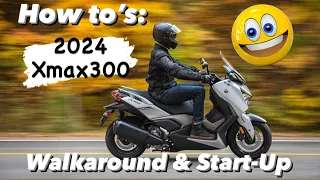 Quick walkaround, START-UP and HOW TO open the storages and gas cover #yamaha #xmax300 #motorcycle