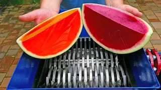 JELLY WATERMELON VS FAST SHREDDER! AMAZING VIDEO!