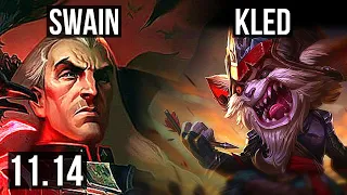 SWAIN vs KLED (TOP) | 5/0/5, 700+ games | KR Master | v11.14