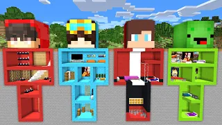How To Build An UNDERGROUND Bases Nico & Cash and JJ & Mikey In Minecraft (Maizen Mizen Mazien)