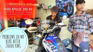 HERO XPULSE 200 4V SERVICING AFTER 20000 KMS | PROBLEMS IN MY BIKE 🤦🏻 | SERVICING & PARTS COST