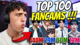 South African Reacts To TOP 100 MOST VIEWED K-Pop FANCAMS of All Time - 2022 !!!