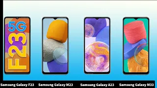 Samsung Galaxy F23 VS Samsung Galaxy M23 VS Samsung Galaxy A23 VS Samsung Galaxy M33.